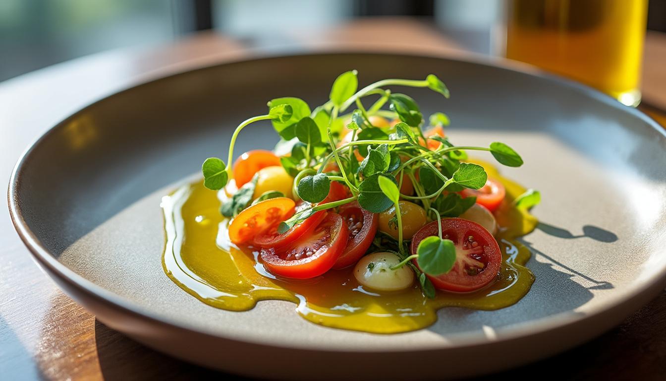 découvrez une entrée digne de la haute gastronomie, alliant élégance et saveurs raffinées pour sublimer vos repas.
